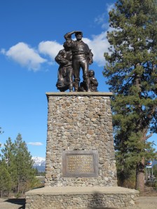 Statue at Donner State Park. Families who survive road trips deserve to be bronzed.
